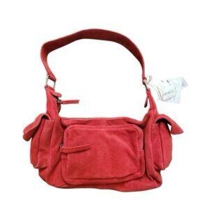 Red Suede Shoulder Bag Free People NWT